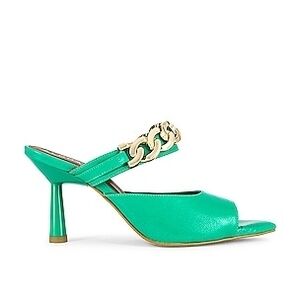 NWOT Alohas Daisy Neon Green Heeled Sandals with Chain Detail